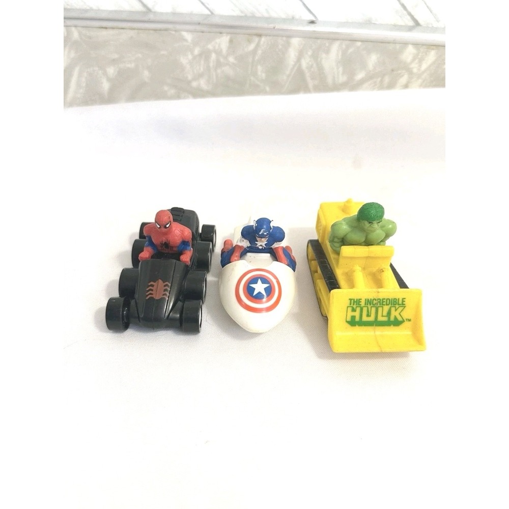 1990 Hardee's Marvel Super Heroes Vehicles Lot Spider-Man Cap Hulk Dozer